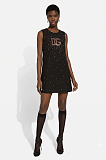 Short Dress with Sequin Embellishment