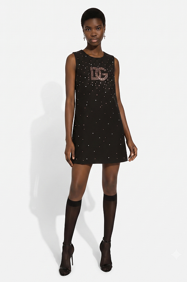 Short Dress with Sequin Embellishment