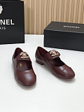 Marry Janes Leather Burgundy with Gold Logo Hardware Buckle