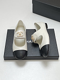 Marry Janes Leather Black & White with Gold Logo Hardware Buckle