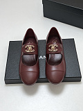 Marry Janes Leather Burgundy with Gold Logo Hardware Buckle