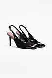 Patent Heeled Slingbacks