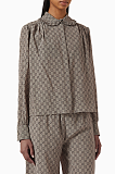 Ruffle-collar Shirt in GG Fabric