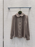 Ruffle-collar Shirt in GG Fabric