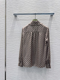 Ruffle-collar Shirt in GG Fabric