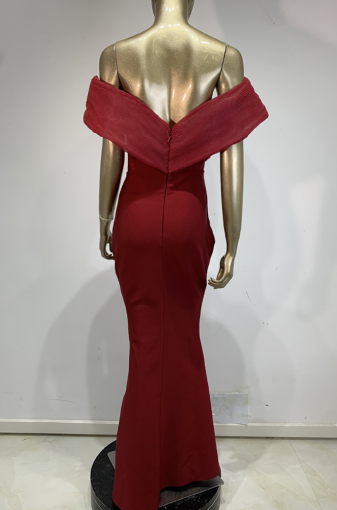 Fiona Off Shoulder Bandage Embellished Maxi Dress