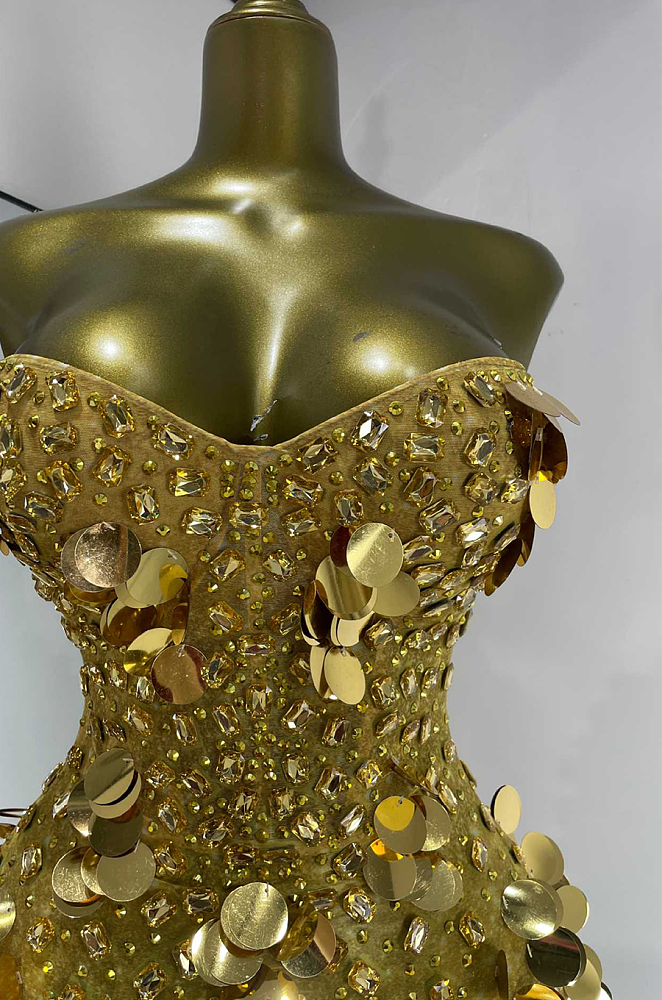 Strapless Sequin Embellished Mini Dress
