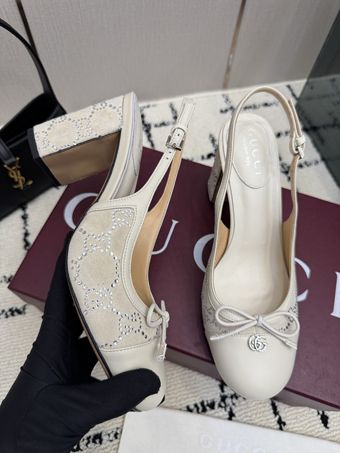 Leather GG Slingback Pumps