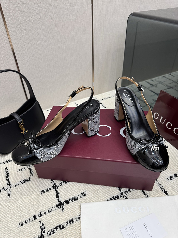 Leather GG Slingback Pumps