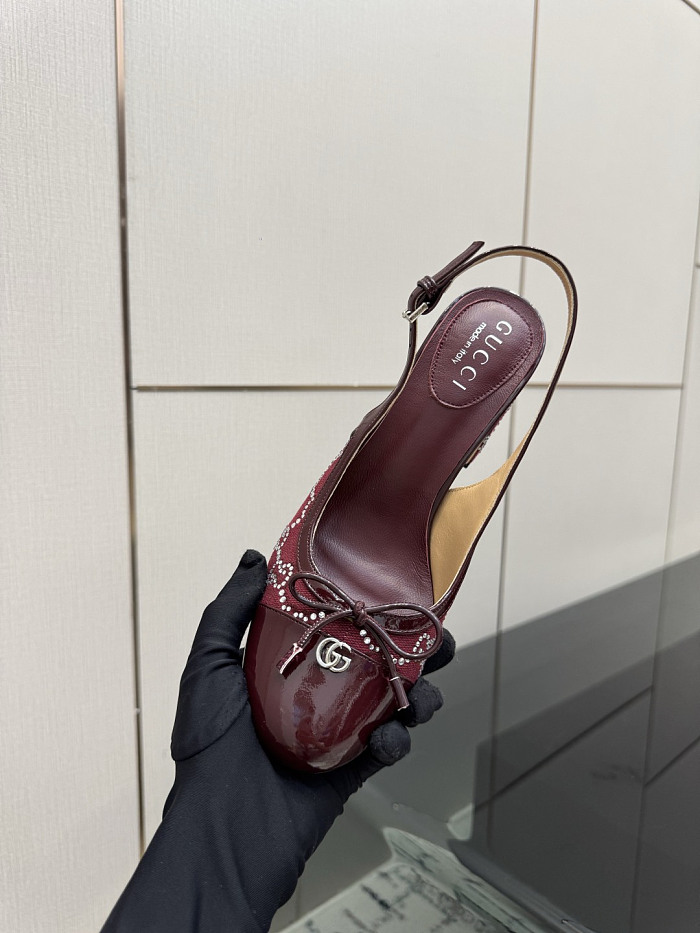 Leather GG Slingback Pumps