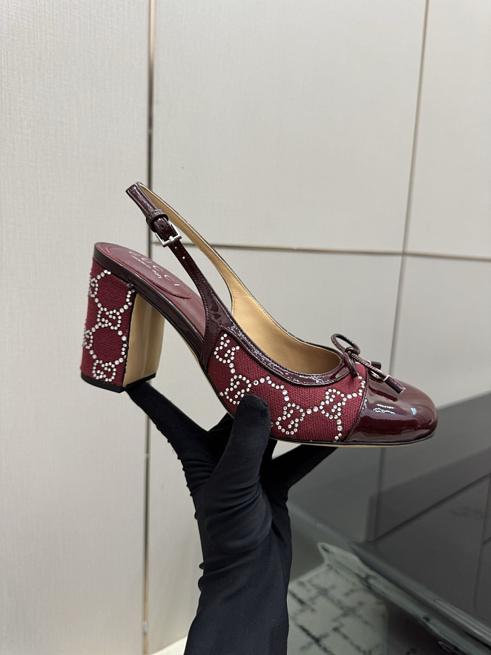 Leather GG Slingback Pumps