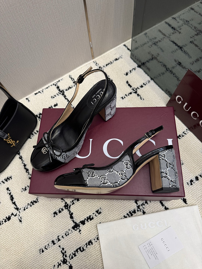 Leather GG Slingback Pumps