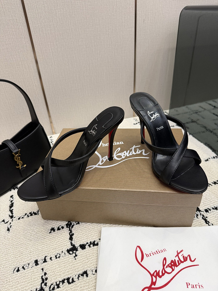 Mulazee Cross Satin Mules 100mm