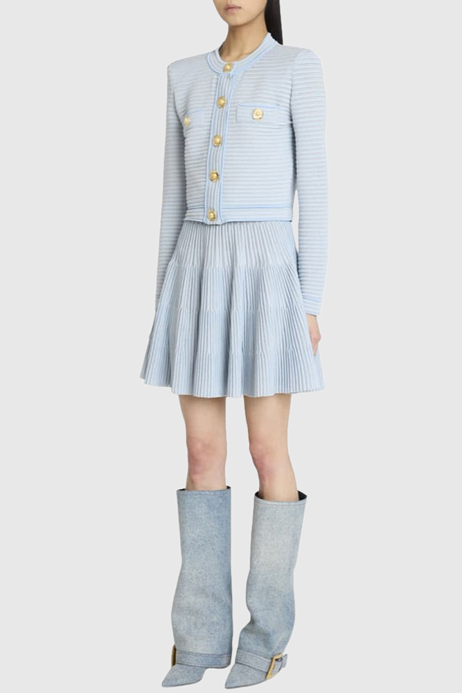 Gold Buckle Knee Hight Boots