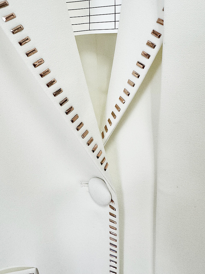 Scarf-Detailed Blazer Set