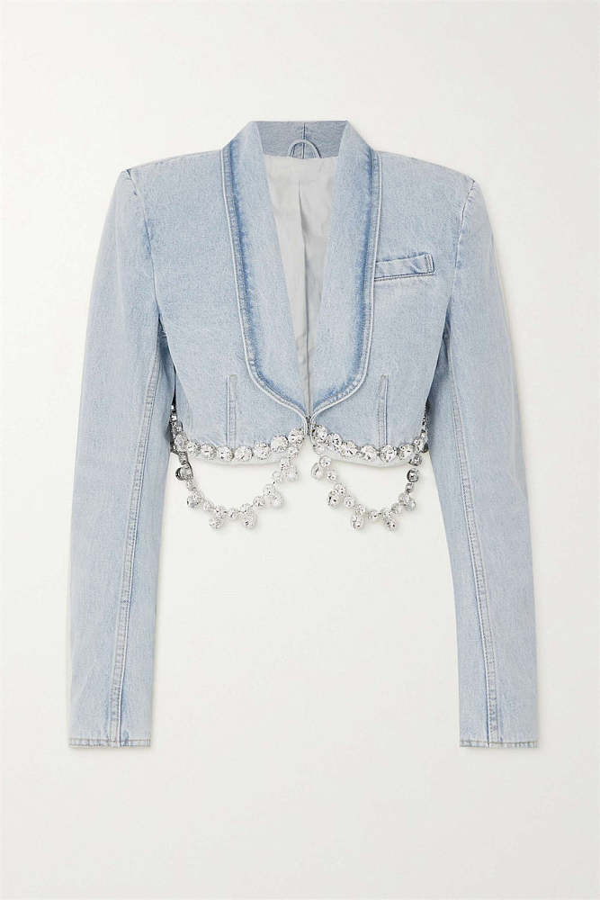 Rhinestone Denim Blazer