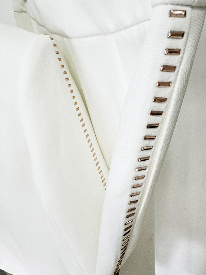 Scarf-Detailed Blazer Set
