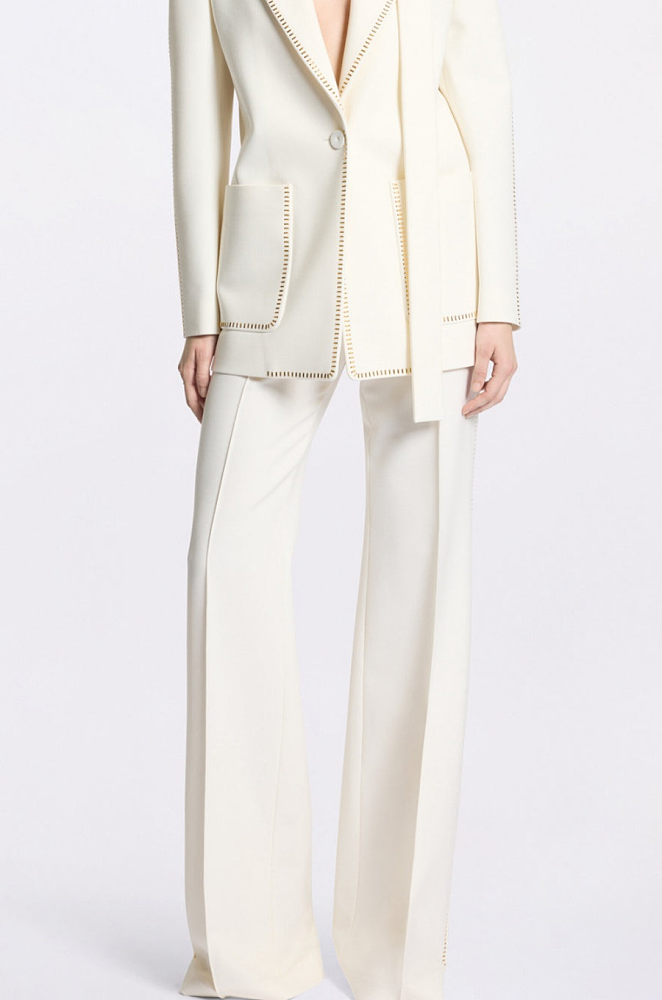 Scarf-Detailed Blazer Set