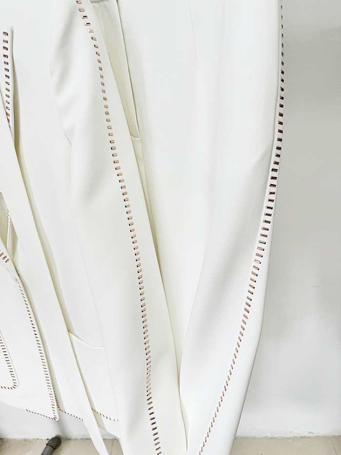 Scarf-Detailed Blazer Set