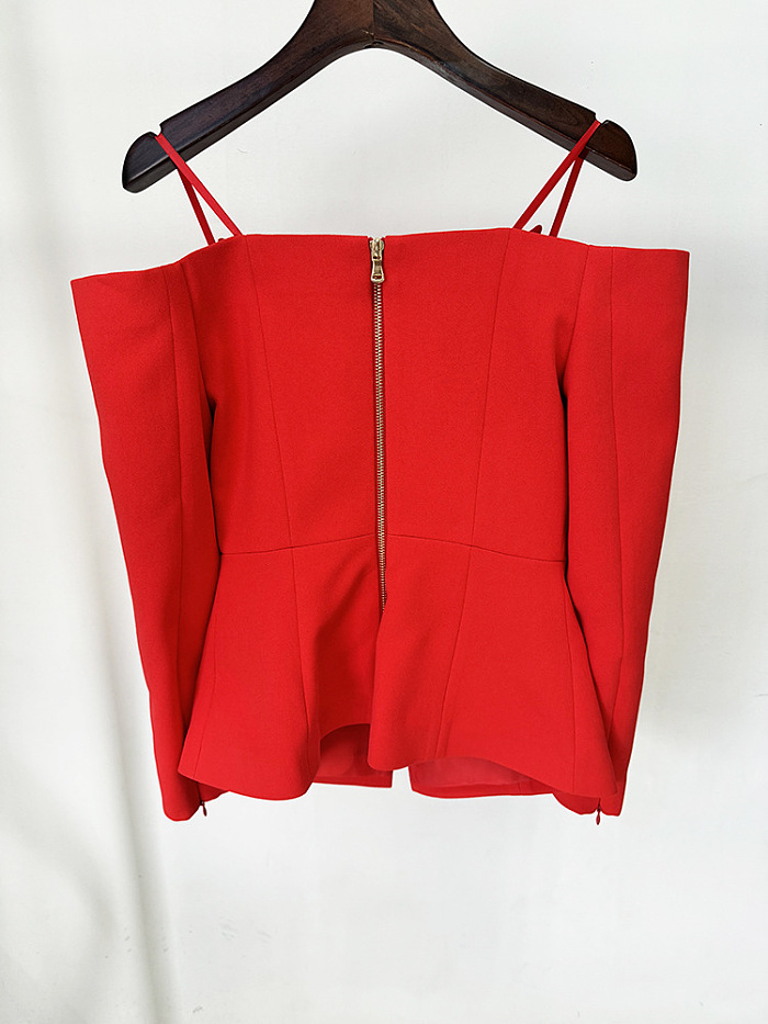 Off Shoulder V-neck Blazer