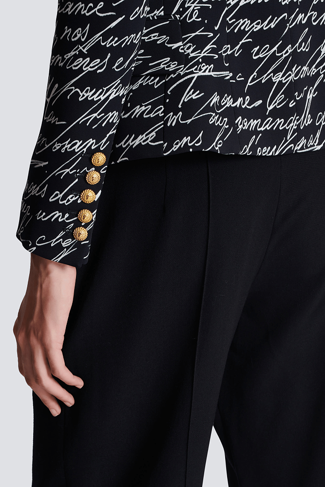 Print Buttoned Blazer