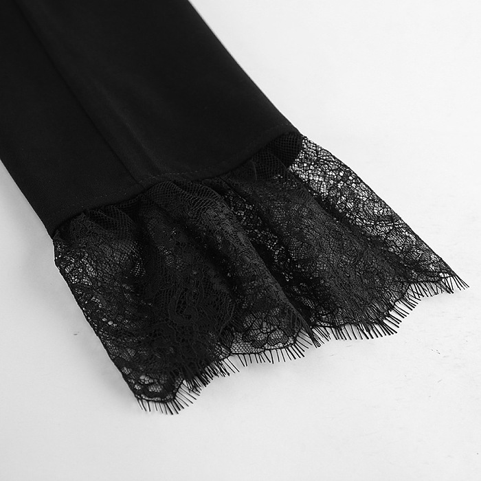 Lace Trim Blazer - Black