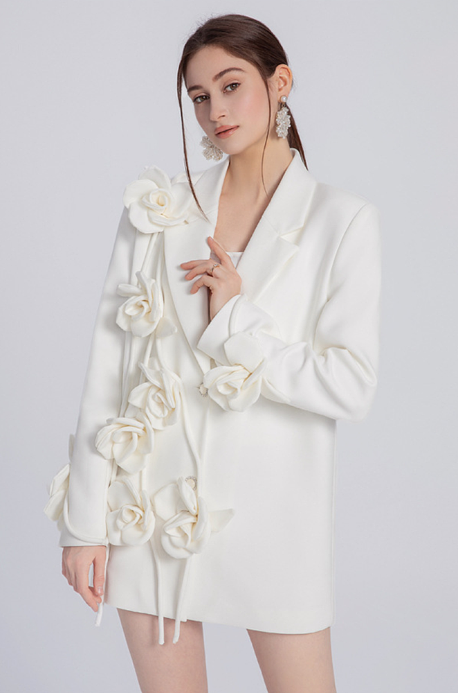 Floral Fringe Blazer