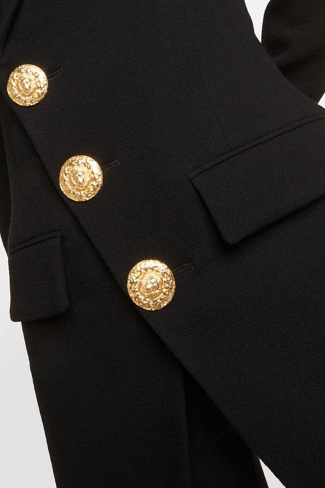 Asymmetrical Gold Button Blazer