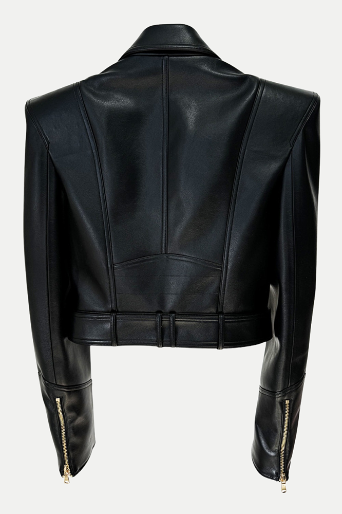 Cropped Leather Jacket