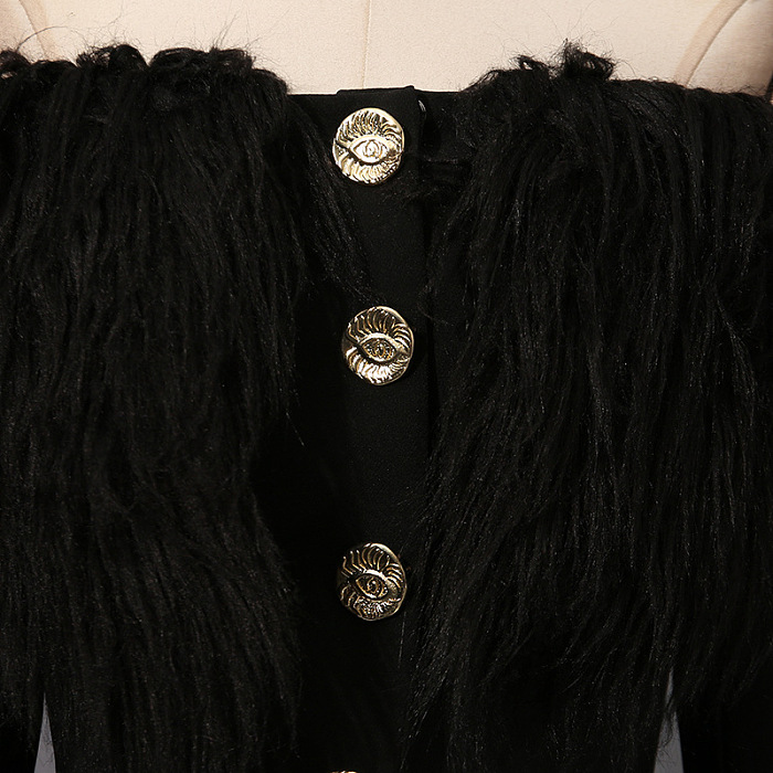 Off Shoulder Feather Blazer