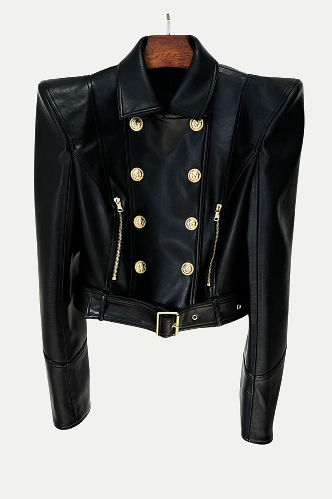 Cropped Leather Jacket