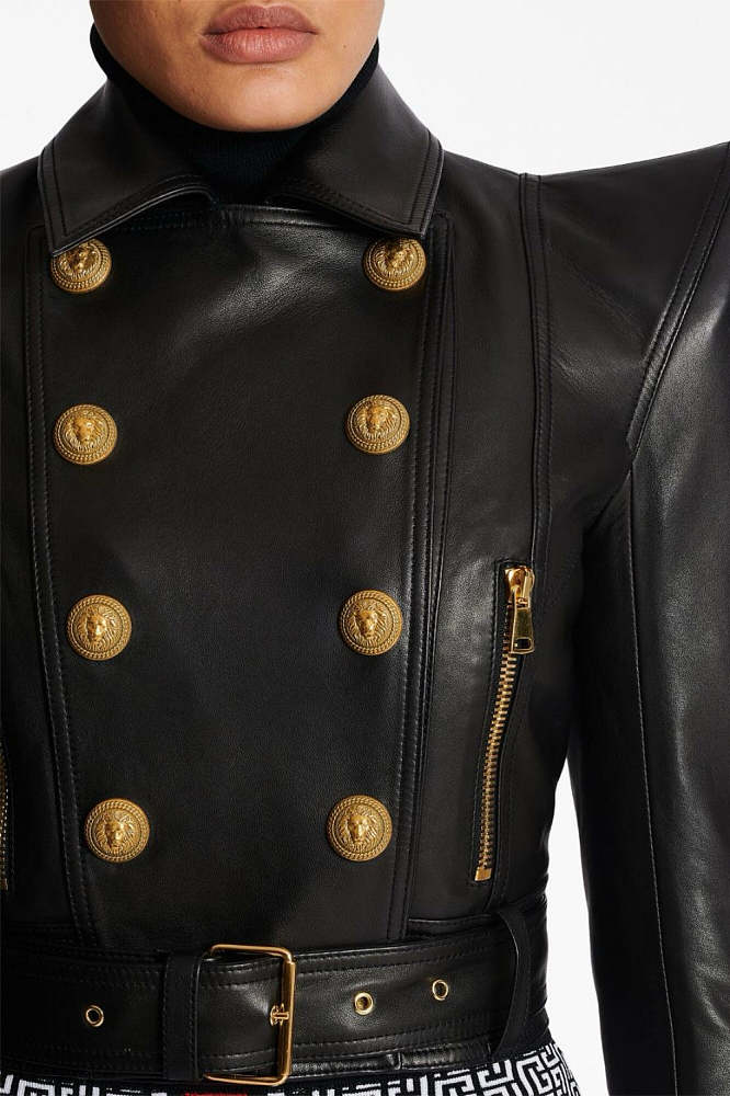 Cropped Leather Jacket