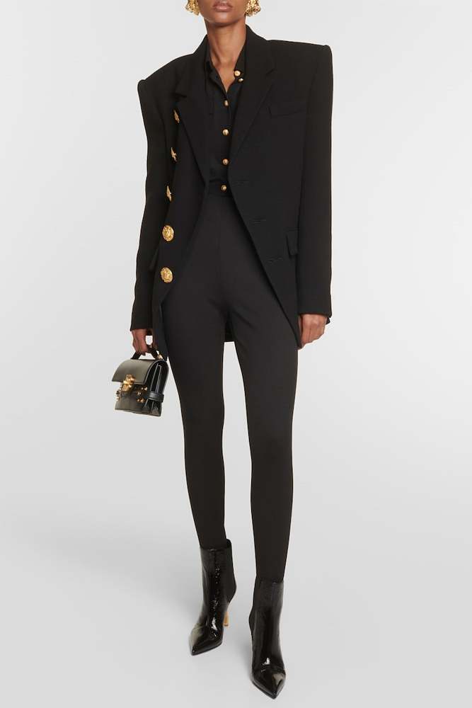 Asymmetrical Gold Button Blazer