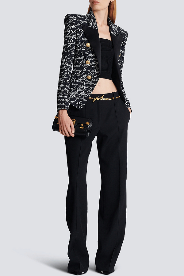 Print Buttoned Blazer