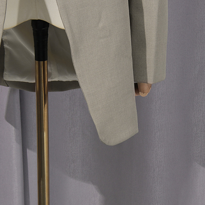 Silhouette Laced Up Tailored Jacket Blazer - Grey