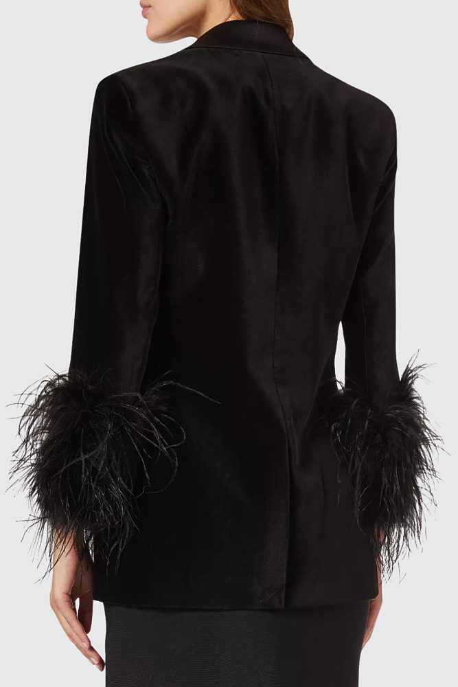 Feather Velvet Blazer