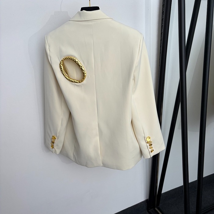 Metal Embellished Cutout Blazer