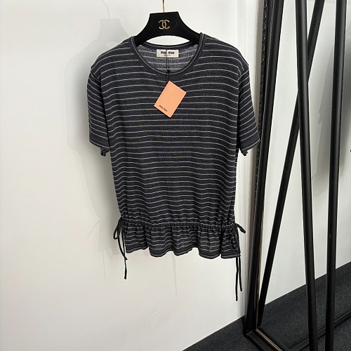 Wool-Blend Striped Short-sleeve Jersey t-shirt