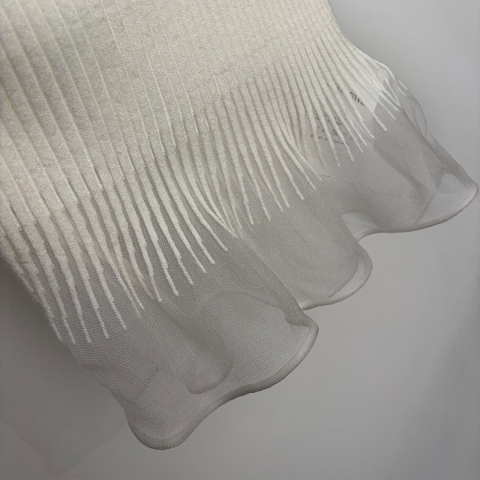 Miu Miu White Ribbed Knit Long-sleeve Top
