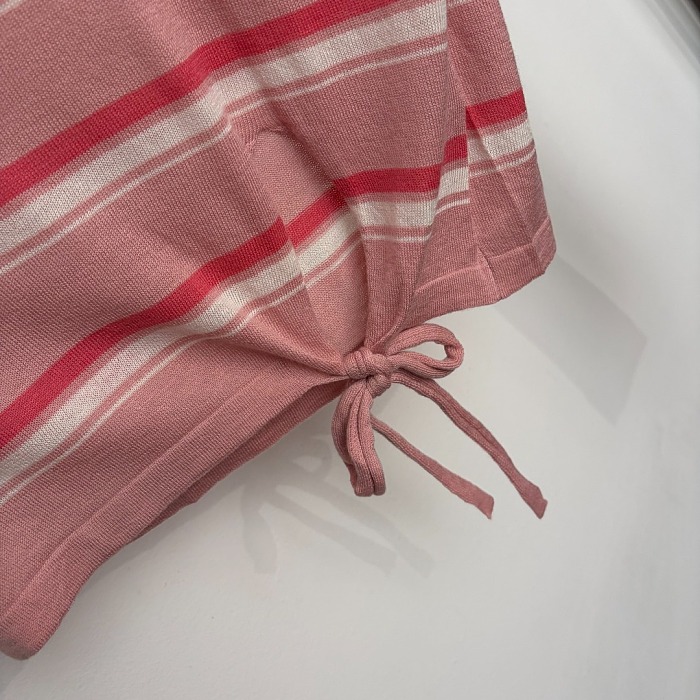 Loewe Pink and White Striped Lightweight Knit Sweater