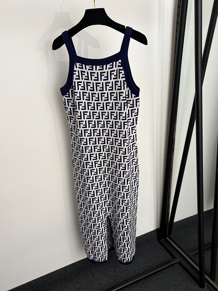Fendi Ff Sleeveless Longuette Dress