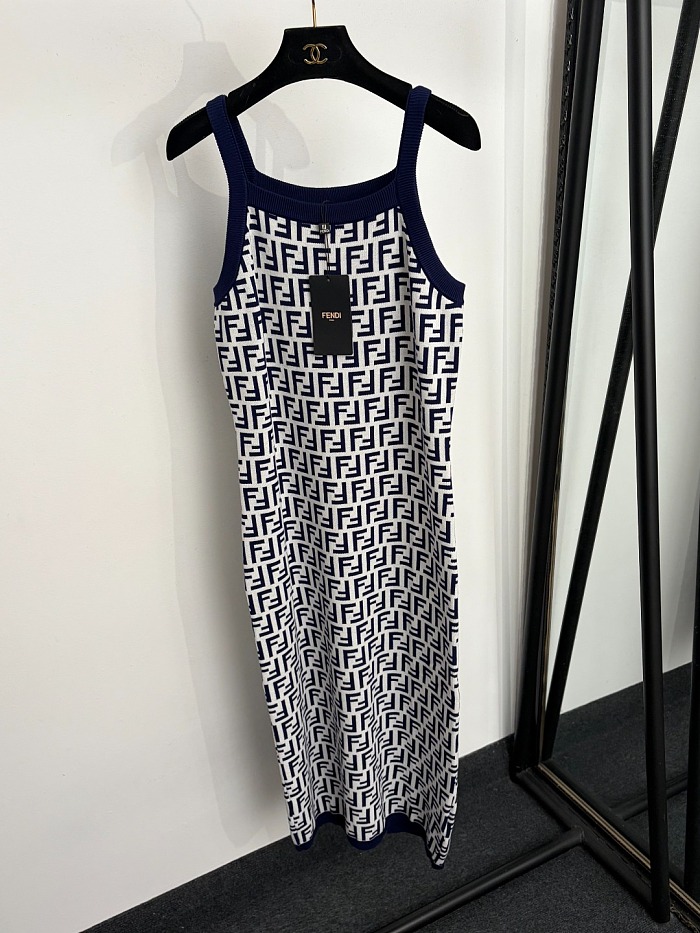 Fendi Ff Sleeveless Longuette Dress