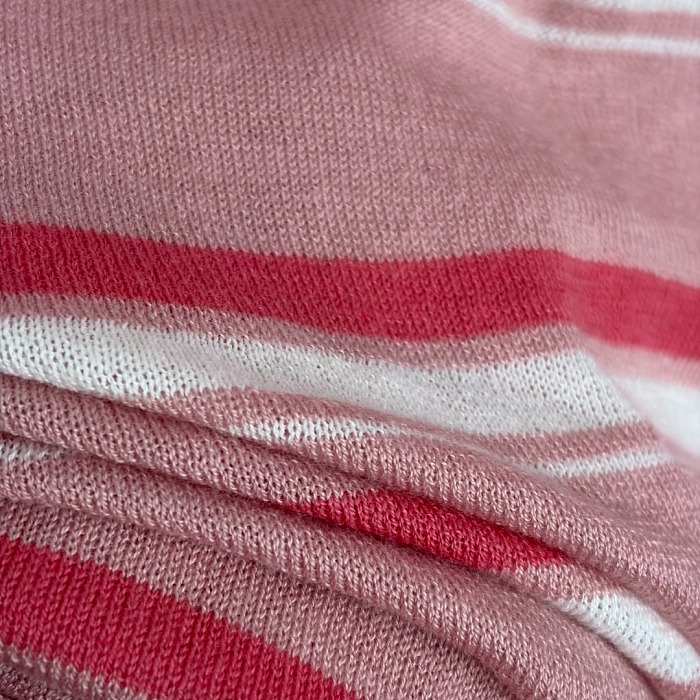 Loewe Pink and White Striped Lightweight Knit Sweater
