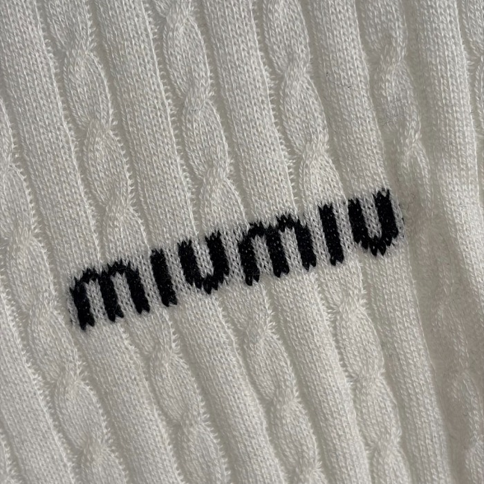 Miu Miu Cable-knit Crewneck Sweater