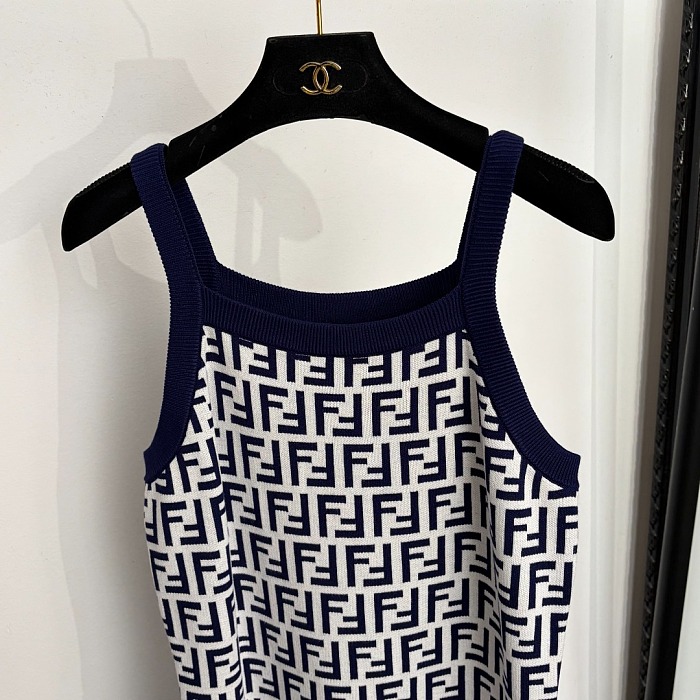 Fendi Ff Sleeveless Longuette Dress
