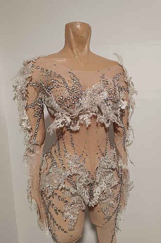 Icy Crystal Lace Catsuit