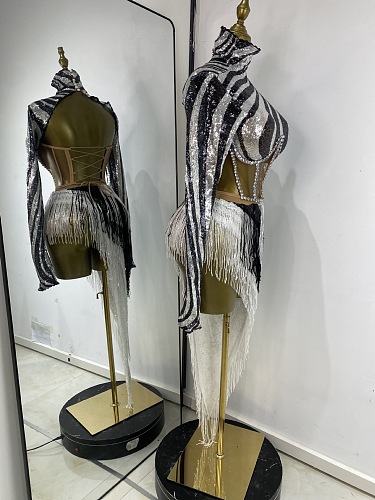 Corset Fringe Evening Gown
