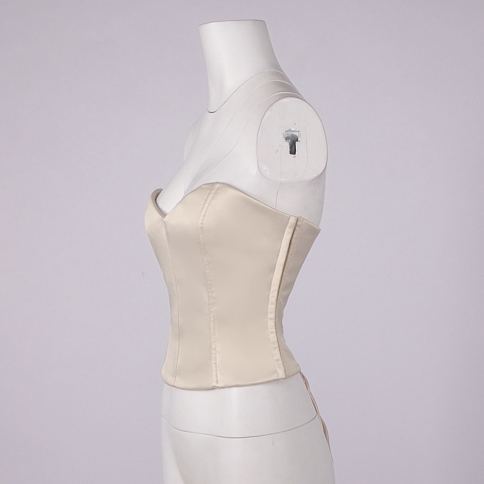 Ivory-colored Corset Maxi Dress
