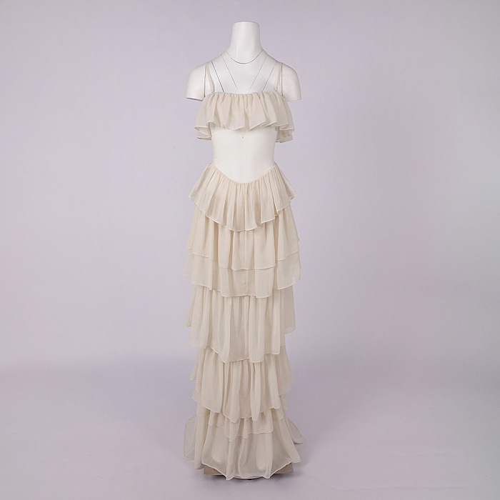 Ivory-colored Corset Maxi Dress