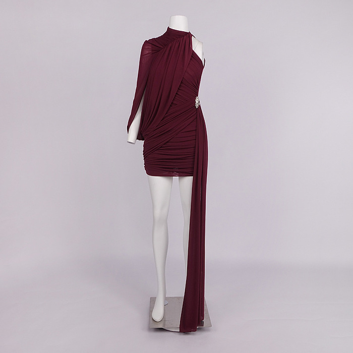 One Sleeve Draped Dress